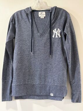 Women's New York Yankees Fanatics Heathered Navy Waffle Knit Pullover Sz Small